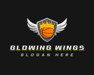 Basketball Crown Wings logo design