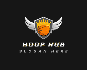 Basketball Crown Wings logo design