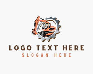 Cogwheel - Construction Excavator Digger logo design