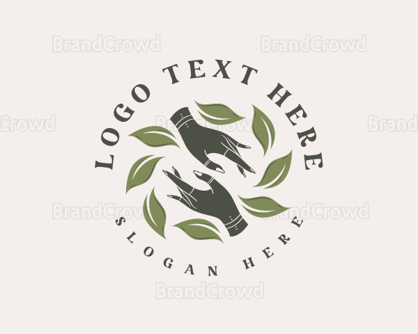 Skincare Leaf Hand Logo