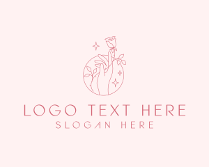 Decorator - Rose Sparkling Hand logo design