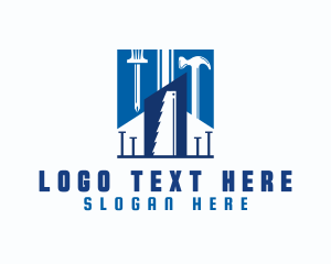 Laborer - Contractor Builder Tools logo design