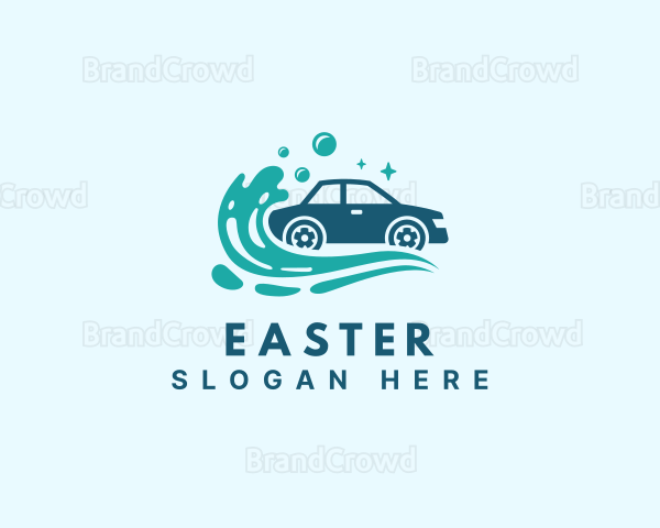 Car Water Splash Cleaning Logo