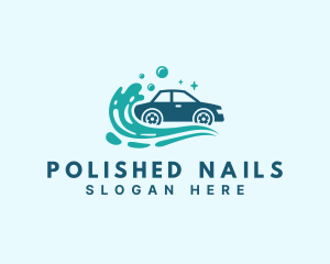 Car Water Splash Cleaning logo design