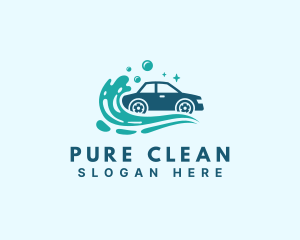 Car Water Splash Cleaning logo design