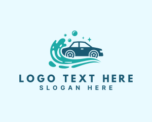 Waxing - Car Water Splash Cleaning logo design
