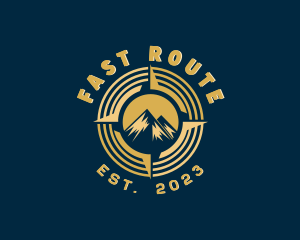 Route - Mountain Navigator Compass logo design