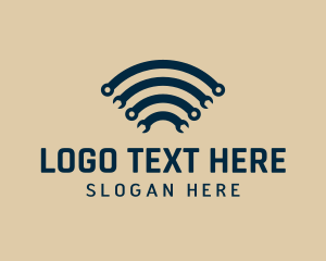 Factory - Wrench Tool Wifi logo design