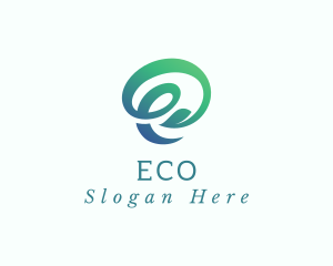 Farm - Green Leaf Letter E logo design