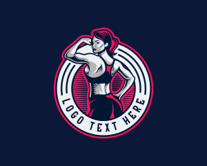 Muscle - Fitness Woman Trainer logo design