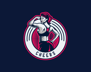 Dumbbell - Fitness Woman Trainer logo design