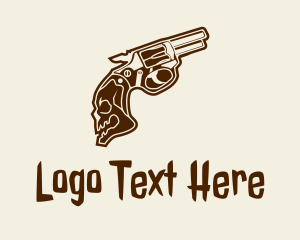 Dangerous - Skull Gun Revolver logo design