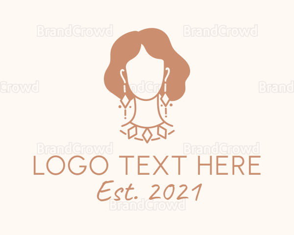 Diamond Necklace Jewelry Lady Logo