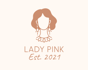 Diamond Necklace Jewelry Lady logo design