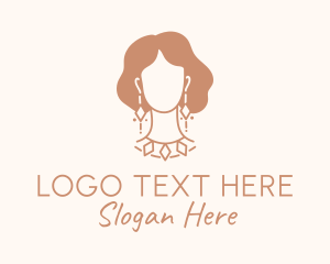 Diamond Necklace Jewelry Lady Logo