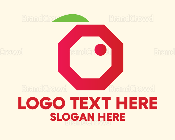 Modern Octagon Berry Logo