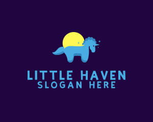Little - Blue Little Unicorn logo design