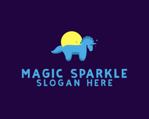 Blue Little Unicorn logo design