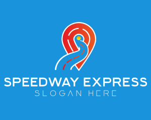 Freeway - Street Map Pin logo design