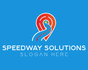 Roadway - Street Map Pin logo design