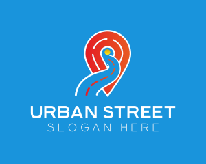 Street - Street Map Pin logo design
