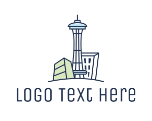 Tower - Abstract Seattle Tower logo design