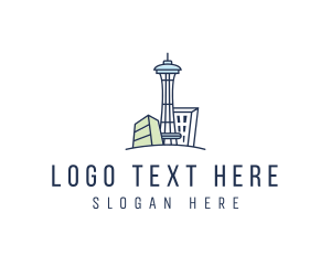 Space Needle - Seattle Tower Building logo design