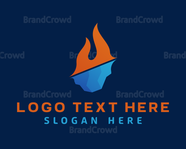 Hot Cold HVAC Business Logo