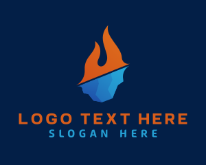 Fire - Hot Cold HVAC Business logo design