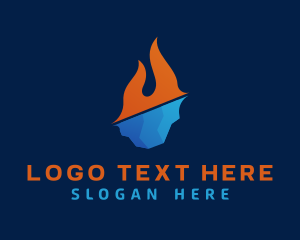 Hot Cold HVAC Business Logo