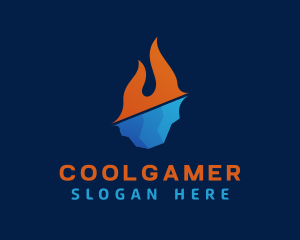 Flame - Hot Cold HVAC Business logo design