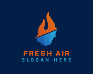 Hot Cold HVAC Business logo design