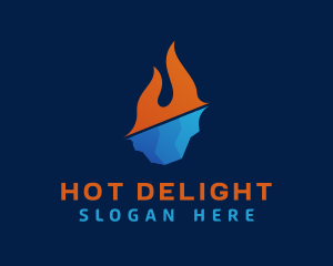 Hot Cold HVAC Business logo design