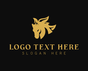 Equestrian - Wild Horse Stallion logo design