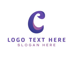 Gradient - Purple Business Letter C logo design