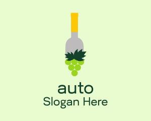 Grape Wine Bottle  Logo