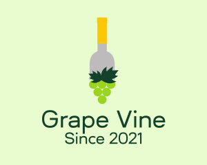 Grape Wine Bottle  logo design