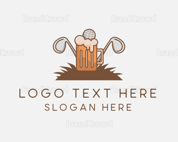 Golf Beer Pub Logo