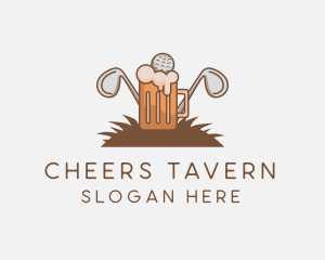 Golf Beer Pub logo design