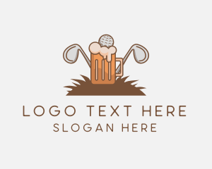 Beer Mug - Golf Beer Pub logo design