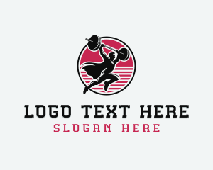 Coaches - Gym Barbell Hero logo design