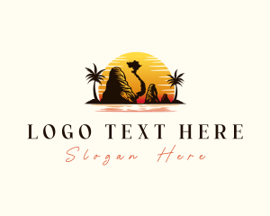 Map - Sunset Island Travel logo design