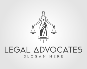 Scale of Justice Lady logo design