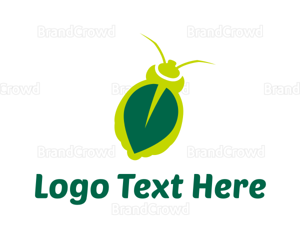 Green Leaf Insect Logo