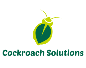 Cockroach - Green Leaf Insect logo design