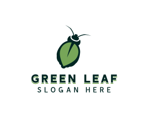 Green Leaf Insect  logo design