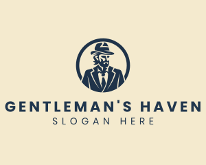 Gentleman Fedora Hat logo design