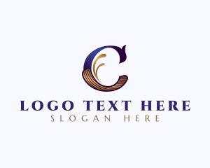 Decorative Artisan Calligraphy Letter C Logo