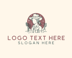 Saloon - Cowgirl Western Girl logo design