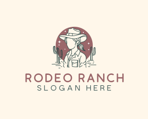 Cowgirl Western Girl logo design